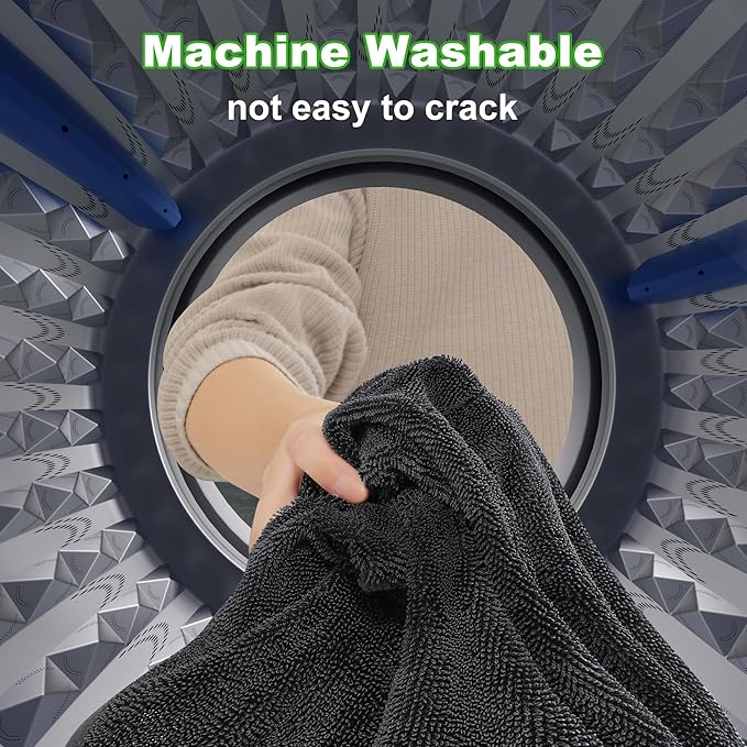 JOYMOOP Microfiber Towels for Cars, 35.4" x 23.6" Car Drying Towel, Dark Gray - Image 7