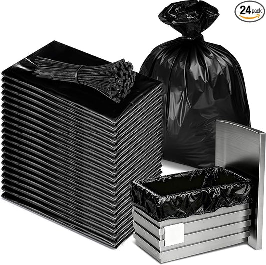 24 Pcak Trash Compactor Bags for 15" Wide Models Black Heavy Duty Garbage by Feifeiya