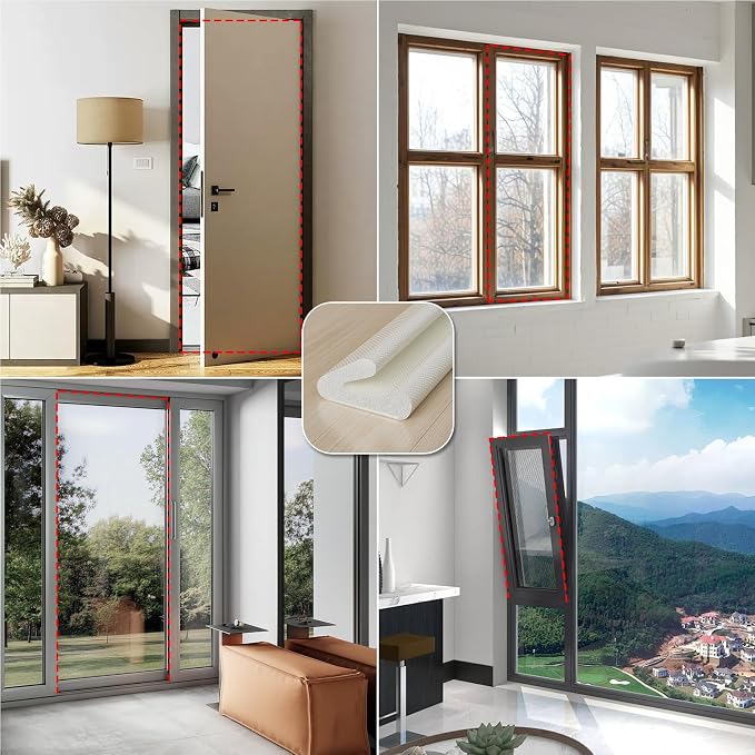 V-Shaped Weather Stripping Door Seal, 19.7FT Draft Stopper - Image 9