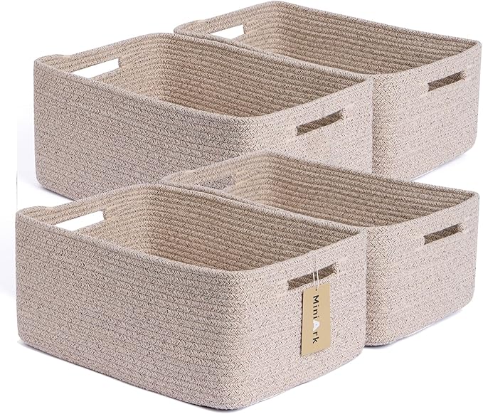 Large Storage Baskets for Organizing, Closet Shelf Baskets for Clothes Blanket by MiniArkStorageBasketsHome