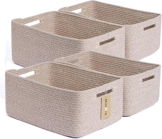 Large Storage Baskets for Organizing, Closet Shelf Baskets for Clothes Blanket by MiniArkStorageBasketsHome