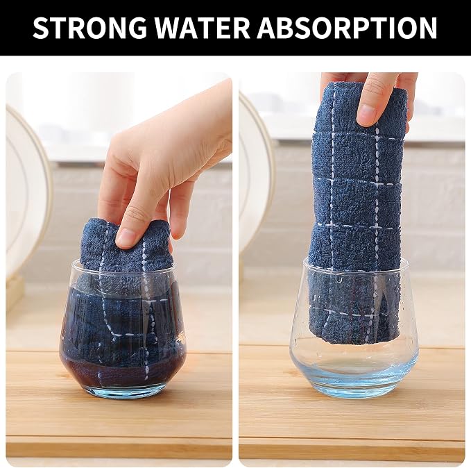 Homaxy 100% Cotton Terry Kitchen Dish Cloths, Ultra Soft and Absorbent Dish - Image 3