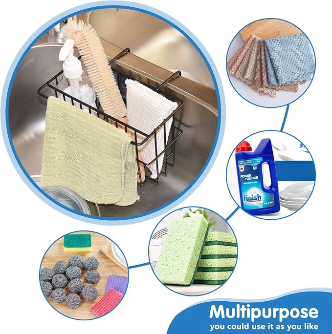 Kitchen Sponge Holder, Dish Brush Holder, Slim Sink Organization/Draining - Image 5
