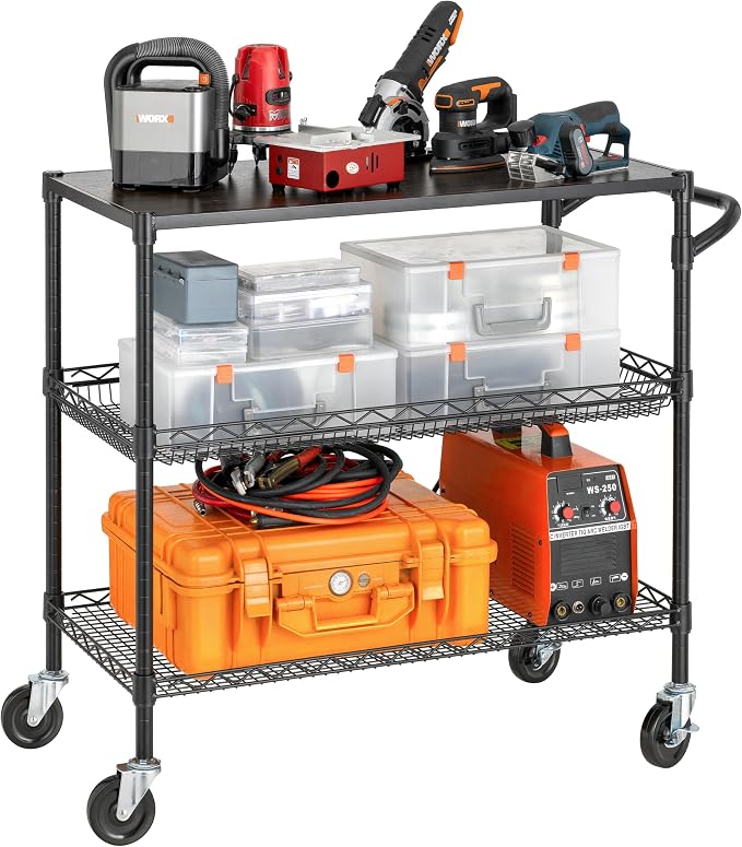 Finnhomy 3 Tier Heavy Duty Commercial Grade Utility Cart - Image 2
