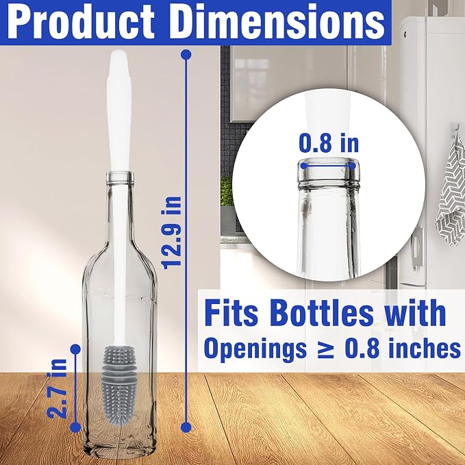 PHYEX 2 Packs Long Handle Bottle Brushes, Water Bottle Cleaner - Image 2