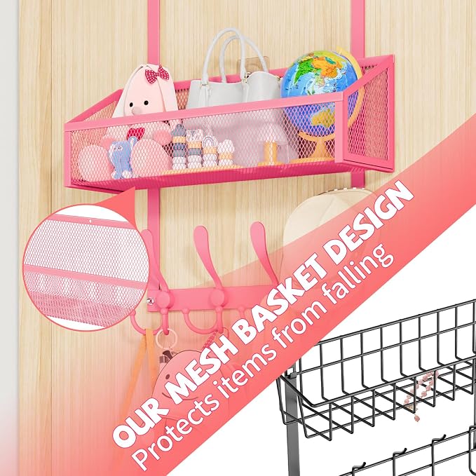Over The Door Hooks Organizer, Coat Rack Over The Door Storage Hanger Towel Rack - Image 6