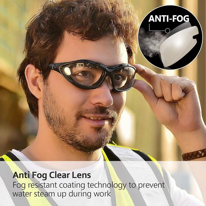SAFEYEAR Anti Fog Safety Glasses- SG002 Clear Scratch Resistant Work Glasses - Image 2