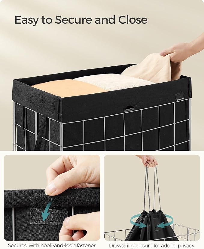 SONGMICS 29 Gal. Laundry Basket, Laundry Hamper, Collapsible Clothes Hamper - Image 4