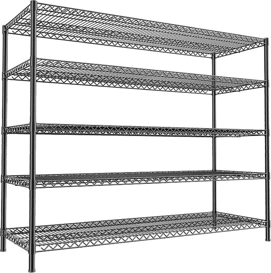 REIBII 55.5" W Storage Shelves 3200LBS Metal Shelving 5 Tier Wire Shelving Unit by REIBII