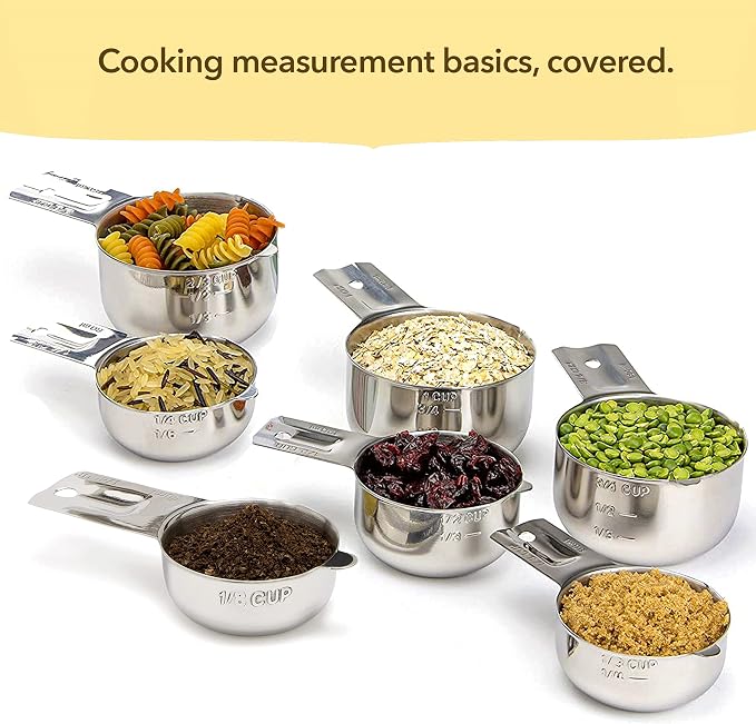 Simply Gourmet Measuring Cups Set of 7, 304 Premium Stainless Steel, Kitchen - Image 6