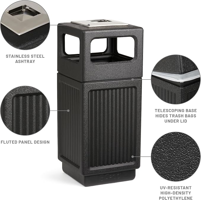 Safco Canmeleon Trash Can, 30 Gallons, Indoor and Outdoor Use, Durable & - Image 2