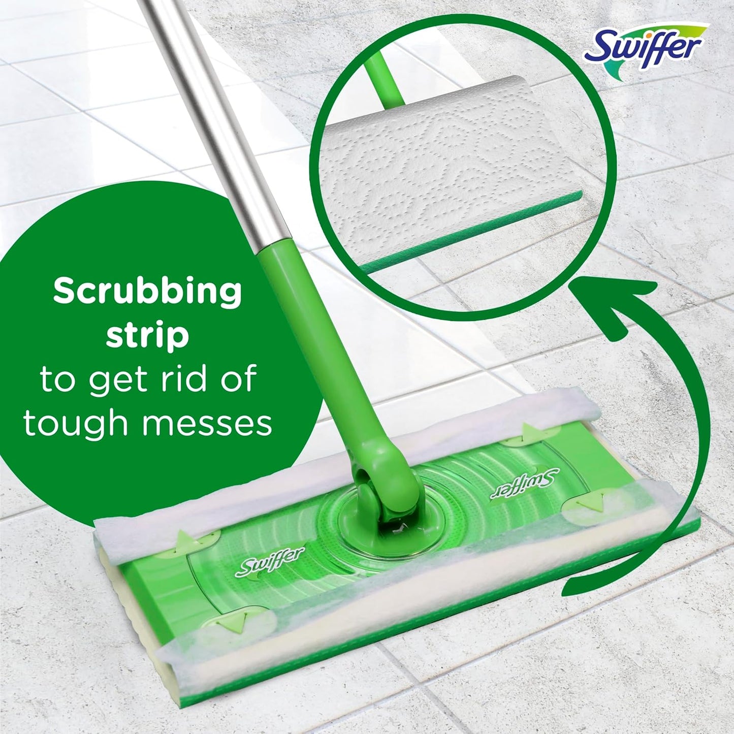 Swiffer Sweep + Mop, Wet Pads Refill, Floor Cleaner for Dirt, Dust, Hair, Cleaning Cloths for Mopping Home, Bathroom, Kitchen, All Purpose Multi-Surface Floor Wipes, Fresh, 24ct