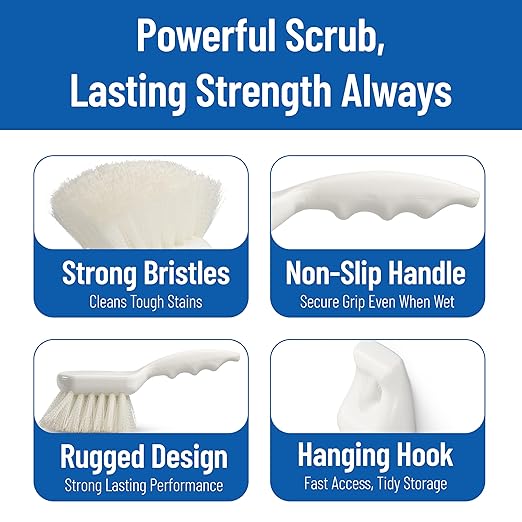 SPARTA 3662000 Flo-Pac Plastic Handle Utility Scrub Brush, Nylon Bristles - Image 4