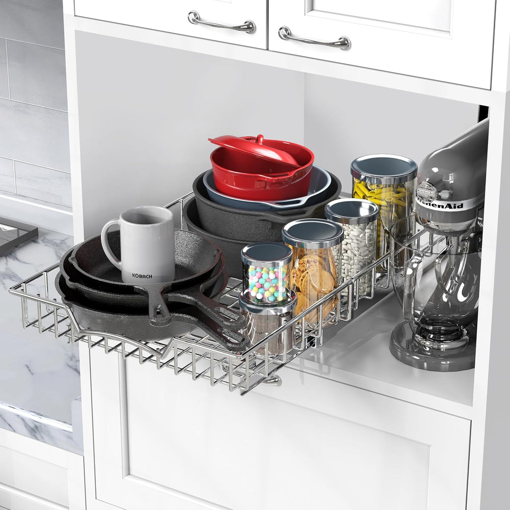 Simple Houseware Under Cabinet Pull Out Sliding Shelf Drawer, 21Dx14W