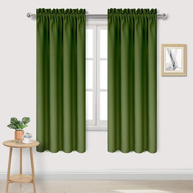DWCN Olive Green Room Darkening Blackout Curtains by DWCN