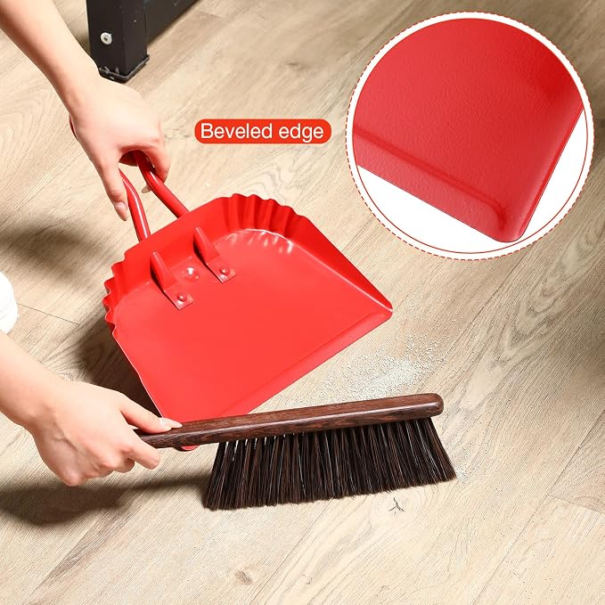 Mumufy 4 Pack 12 inch Heavy Duty Metal Dustpan Large Wide Dust Pans - Image 5