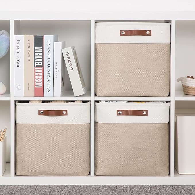 HNZIGE Cube Storage Baskets for Shelves Foldable Storage Baskets Cube Storage - Image 4