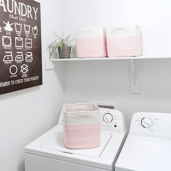 NaturalCozy Storage Cubes 11 Inch Cotton Rope Woven Baskets - Image 7