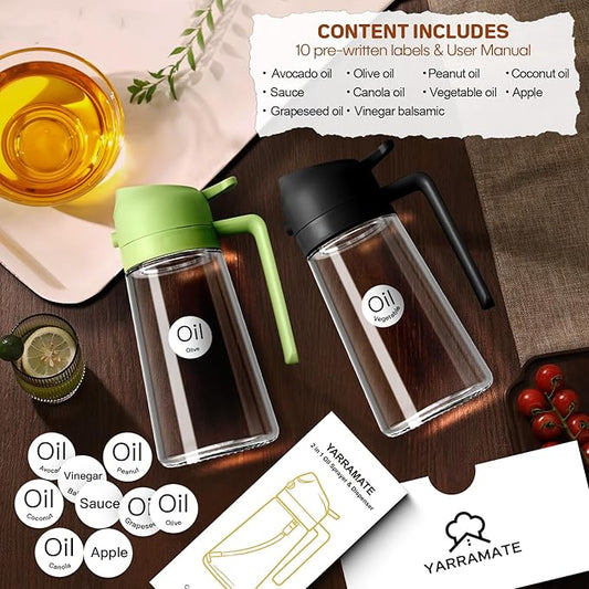 YARRAMATE 16oz/470ml Glass Olive Oil Sprayer - Image 2