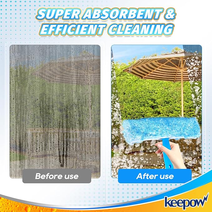 KEEPOW 10" Microfiber Window Scrubber Refill Replacement Compatible - Image 4