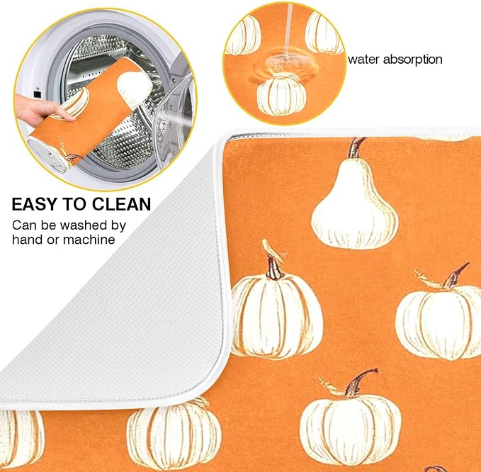 Hello Fall Burnt Orange Dish Drying Mat - Image 2