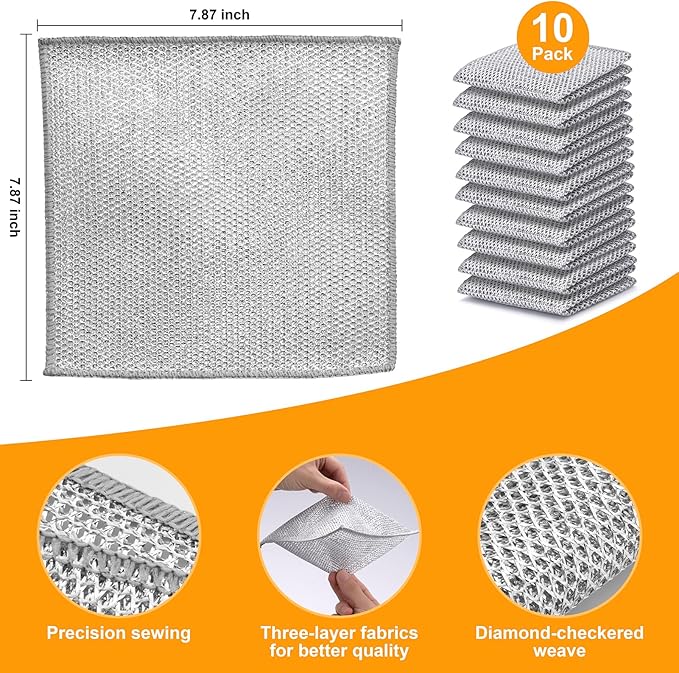 Inkhut Non Scratch Wire Dishcloth, Reusable Steel Wool Scrubber - Image 3