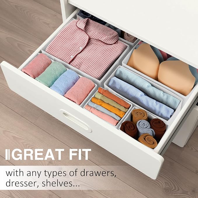 Criusia Drawer Organizer Clothes, 8 Pack Underwear Drawer Organizer, Foldable - Image 8