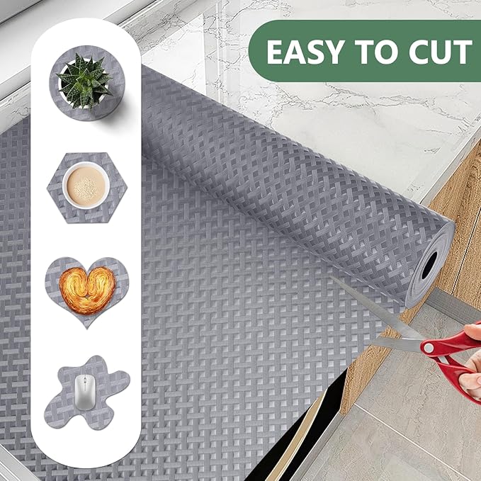 Shelf Liners, Non-Adhesive Drawer Liner, Waterproof & Oil-Proof Kitchen Cabinet - Image 3