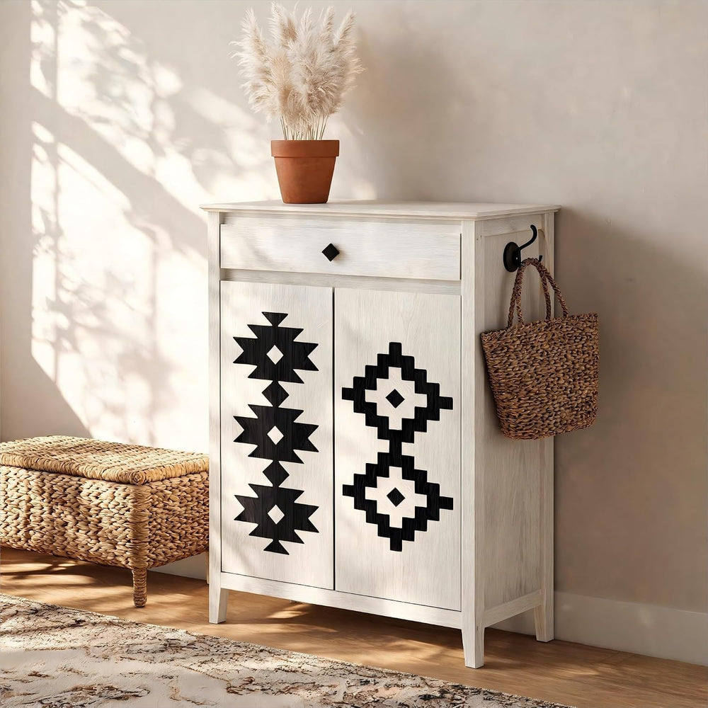 Shoe Cabinet with Drawers, Shoe Storage Cabinet with Adjustable Shelves