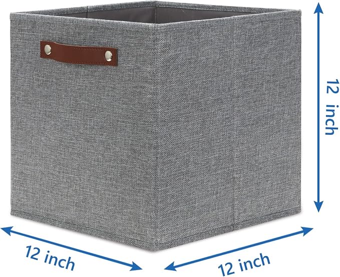 Temary 12x12 Storage Cube Bins 4 Pack Fabric Storage Cubes Storage Bins - Image 2