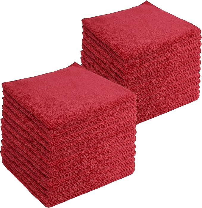 Microfiber Cleaning Cloths, 24 Pack, All-Purpose, Highly Absorbent, Washable by JDHomease