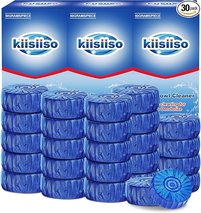KIISIISO Toilet Bowl Cleaner Tablets, Septic-Safe Hard Water Ring Stain Remover by Long-lastingCleanToilet