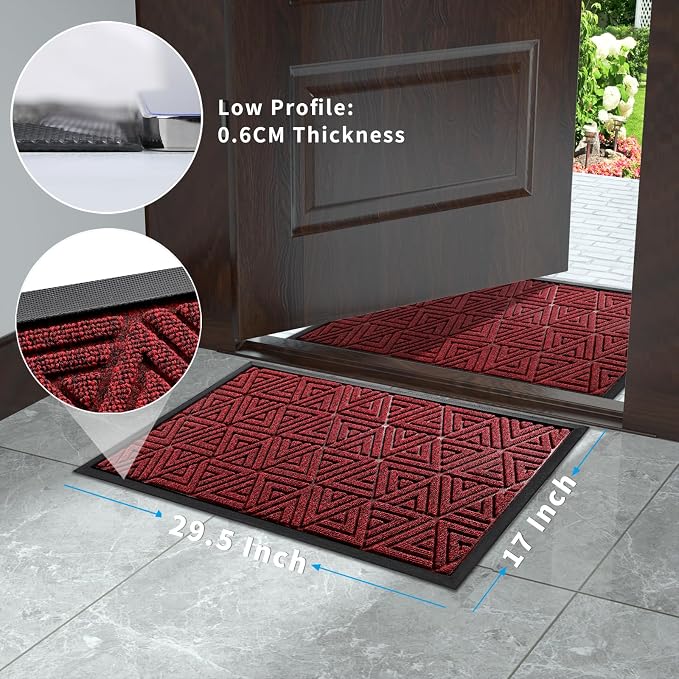 Yimobra Outdoor Mats for Front Door 29.5x17, All-Weather Waterproof Non-Slip - Image 2