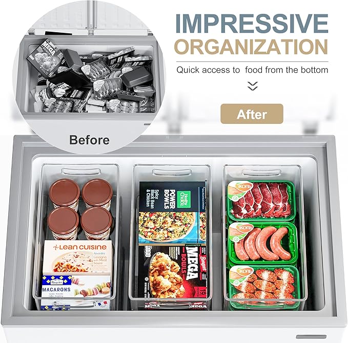 8 PACK Freezer Organizer Bins Clear Stackable Storage Bins - Image 2