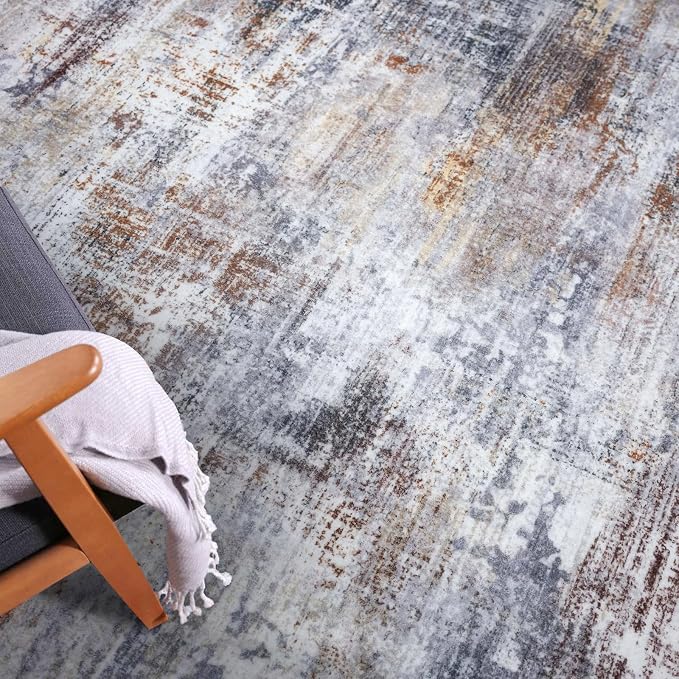 IOHOUZE Abstract Round Area Rug 8 Ft Washable Circle Rugs Large Round Rug Non - Image 7