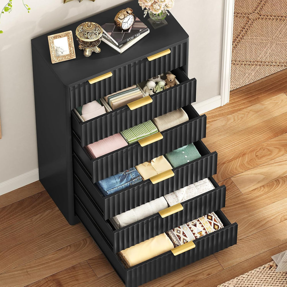 TEENOFN Fluted Dresser for Bedroom with 7 Drawers, 48" Tall Modern Chest...