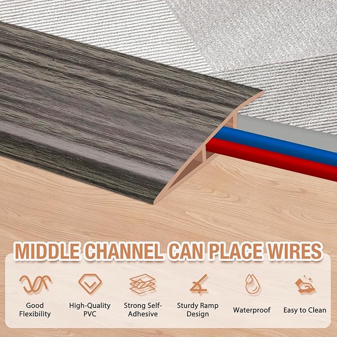 Floor Transition Strip Self Adhesive Vinyl Door Threshold - Image 3