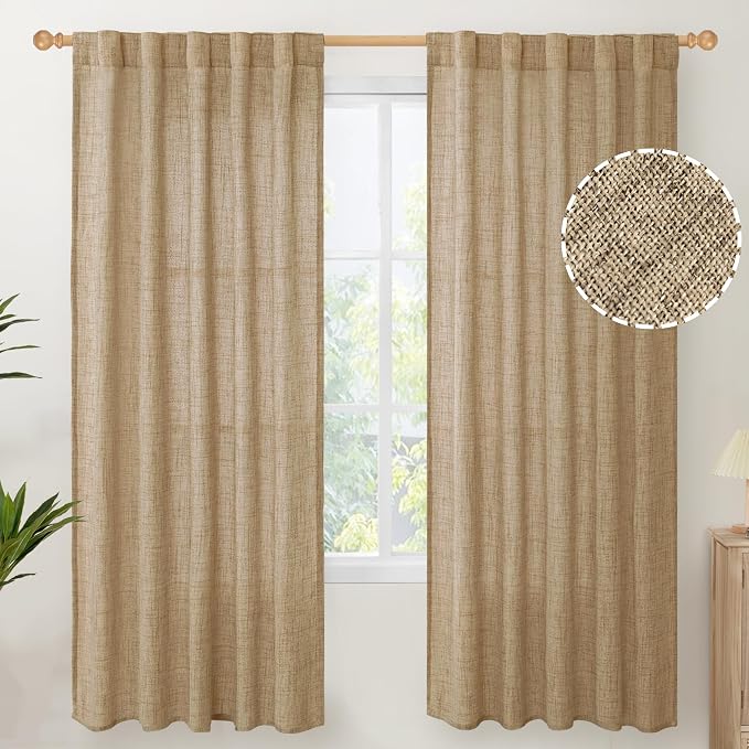 YoungsTex Toffee Linen Curtains 72 Inch Length by YoungsTex