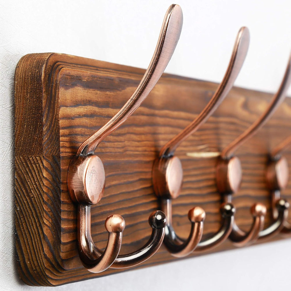 SKOLOO Coat Rack Wall Mounted - 38.6" Long, Wooden, Heavy Duty, Rustic C...