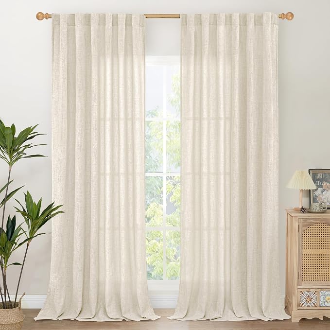 YoungsTex Linen Curtains 95 Inch Length by YoungsTex