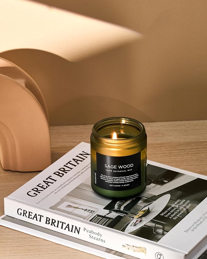 M&SENSE Sage Wood Scented Candle, 7.05oz 50 Hours Long Lasting Clean Non Toxic - Image 7