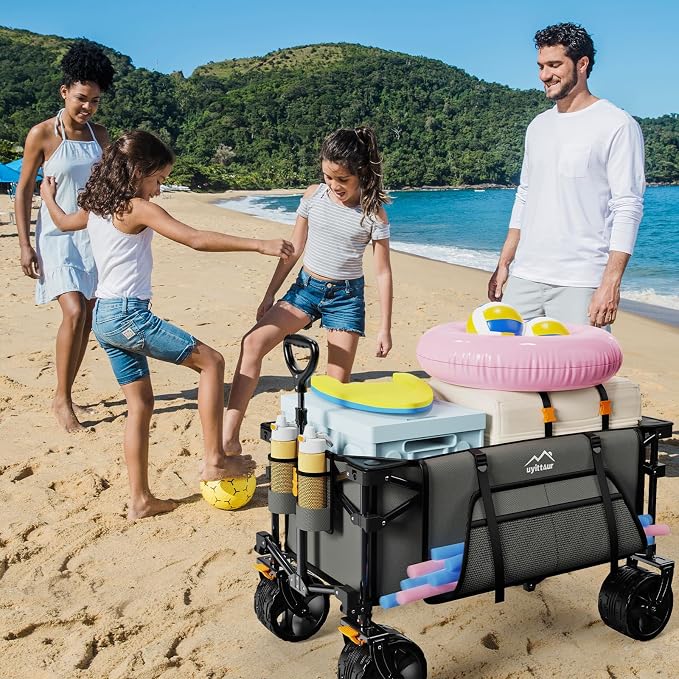 Collapsible Wagon Cart Heavy Duty Foldable, Folding Beach Wagon - Image 7