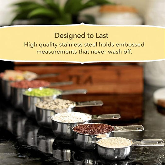 Simply Gourmet Measuring Cups Set of 7, 304 Premium Stainless Steel, Kitchen - Image 2