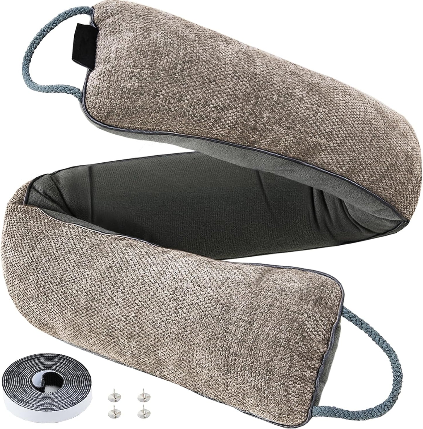 Weighted Door Draft Stopper, Beige, 38inch | Under Door Noise Blocker, Front Door Insulation, Weatherproof Strip, Energy Efficient