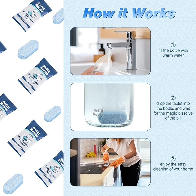 All Purpose Cleaner Refill – 12 Tablets Multipurpose Cleaners -Can Make 192 Fl - Image 8