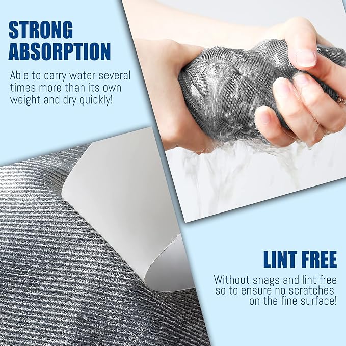 Streak Free Miracle Cleaning Cloth Easy Clean Pack of 8-12" x 16" Microfiber - Image 4