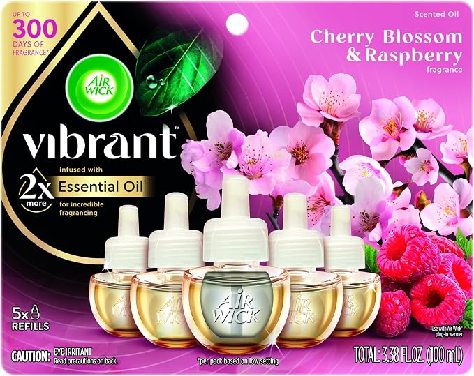 AIR WICK Scented Oil Vibrant Refill Cherry Blossom & Raspberry 5 ct. by AirWick