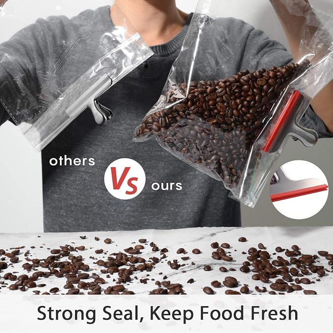 HOUSE AGAIN 8 Pack Stainless Steel Chip Bag Clips Covered - Image 5