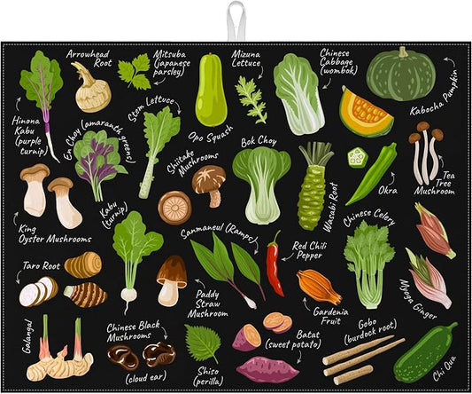 Vegetables Dish Drying Mat for Kitchen Counter Microfiber Absorbent Dish by VisittheDuibelproduct
