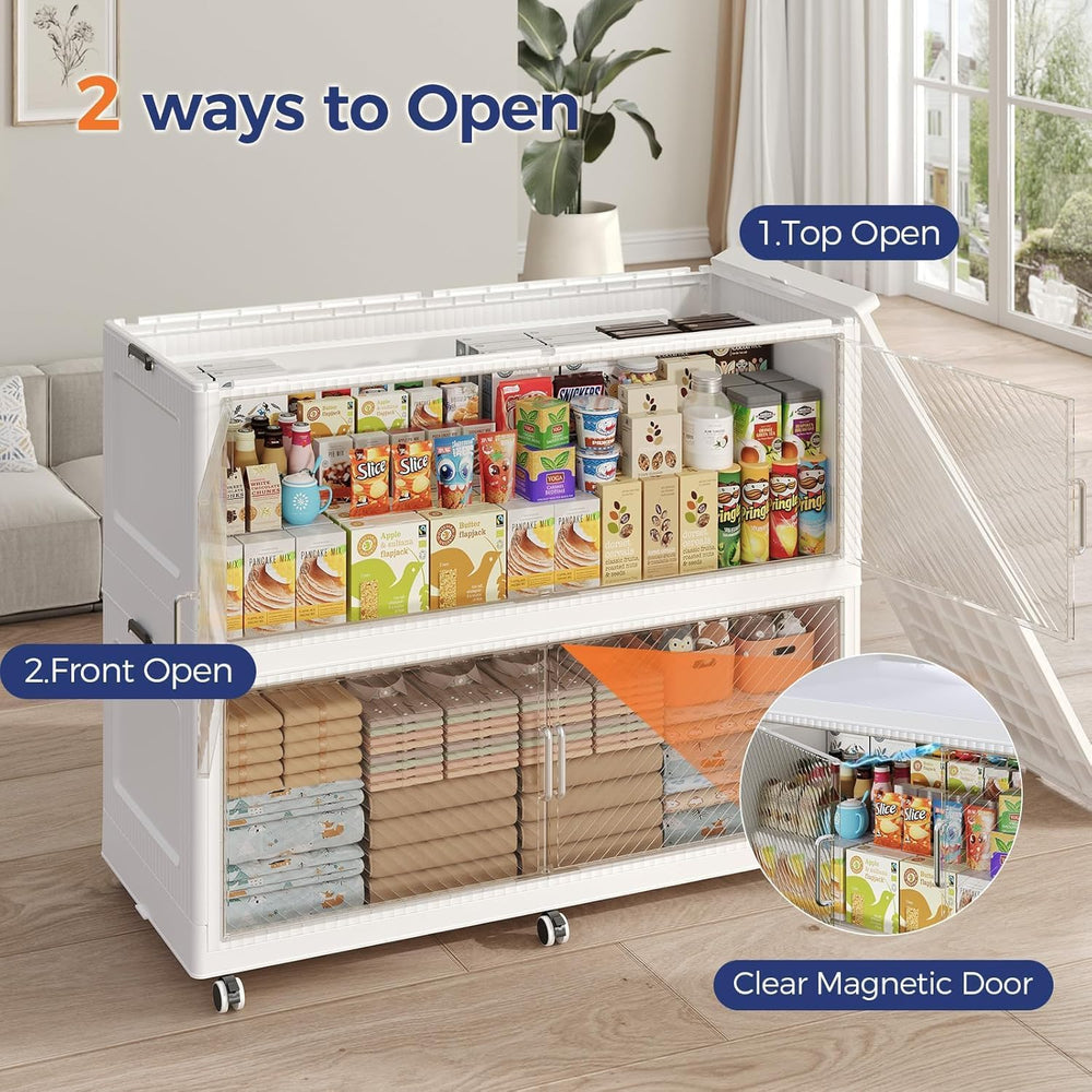 720QT Storage Bins with Lid, 240Gal 3-Tier Extra Large Stackable Closet Organ...